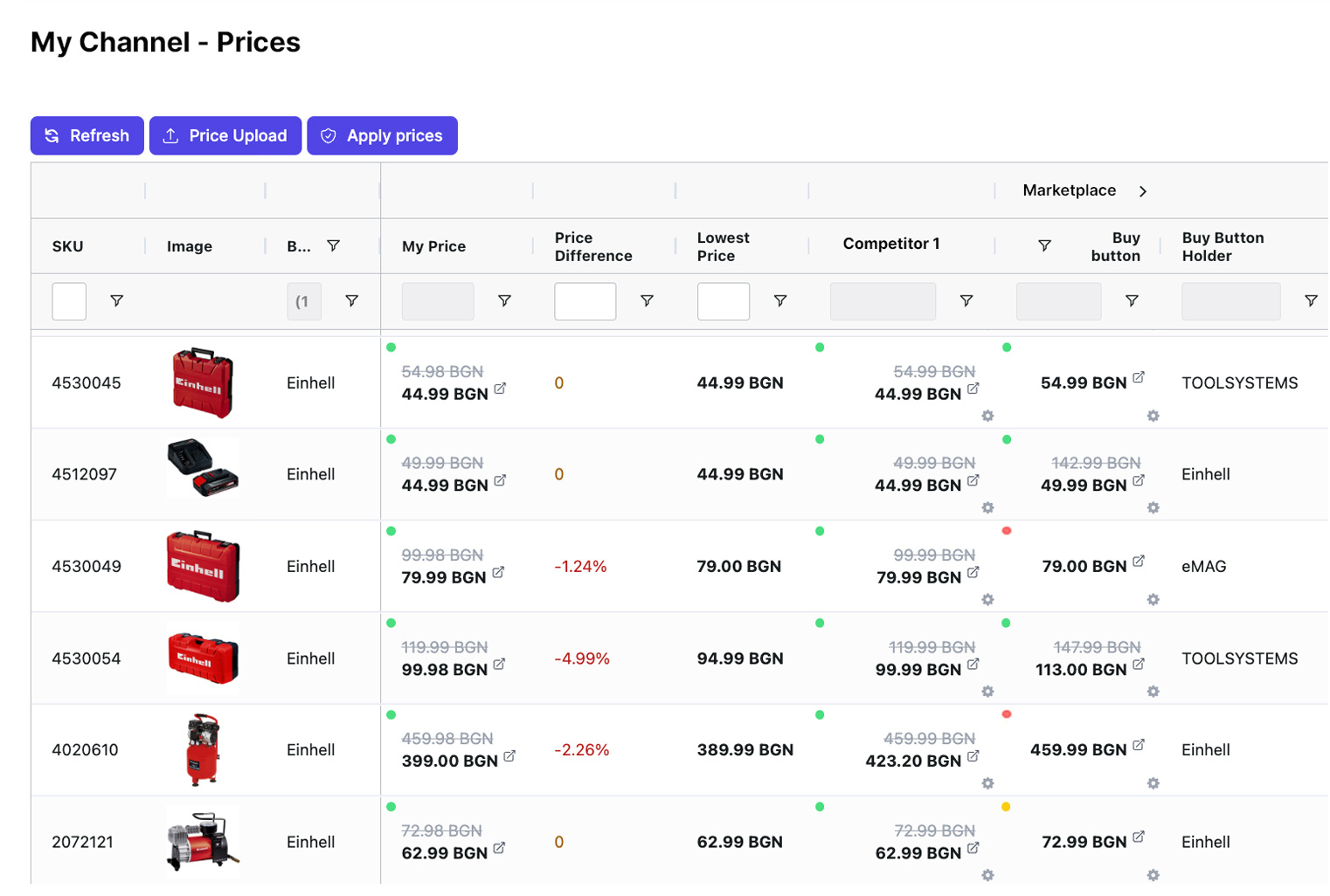 Pricemind screenshot